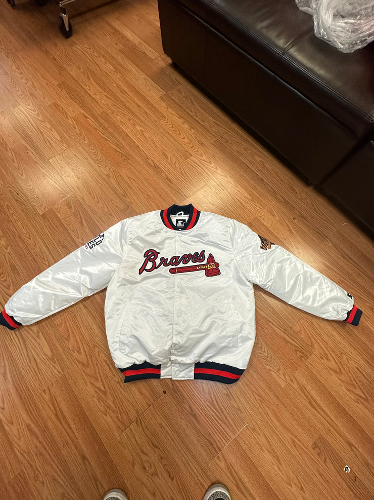 NEW Atlanta Braves Championship Starter Jacket WHITE