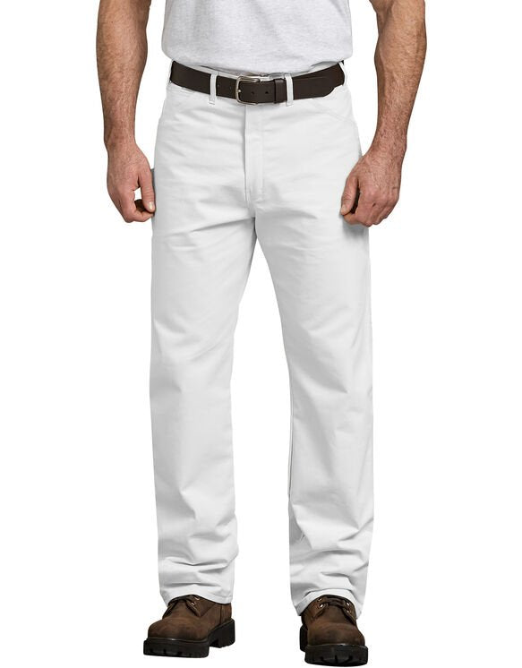 IRREGULAR Relaxed Fit Straight Leg Cotton Painter's Pants, White 5 For $80